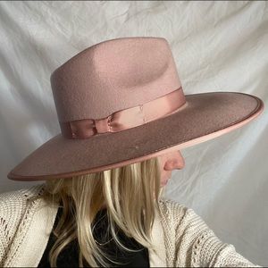Rose Pink Wide Brim Hat